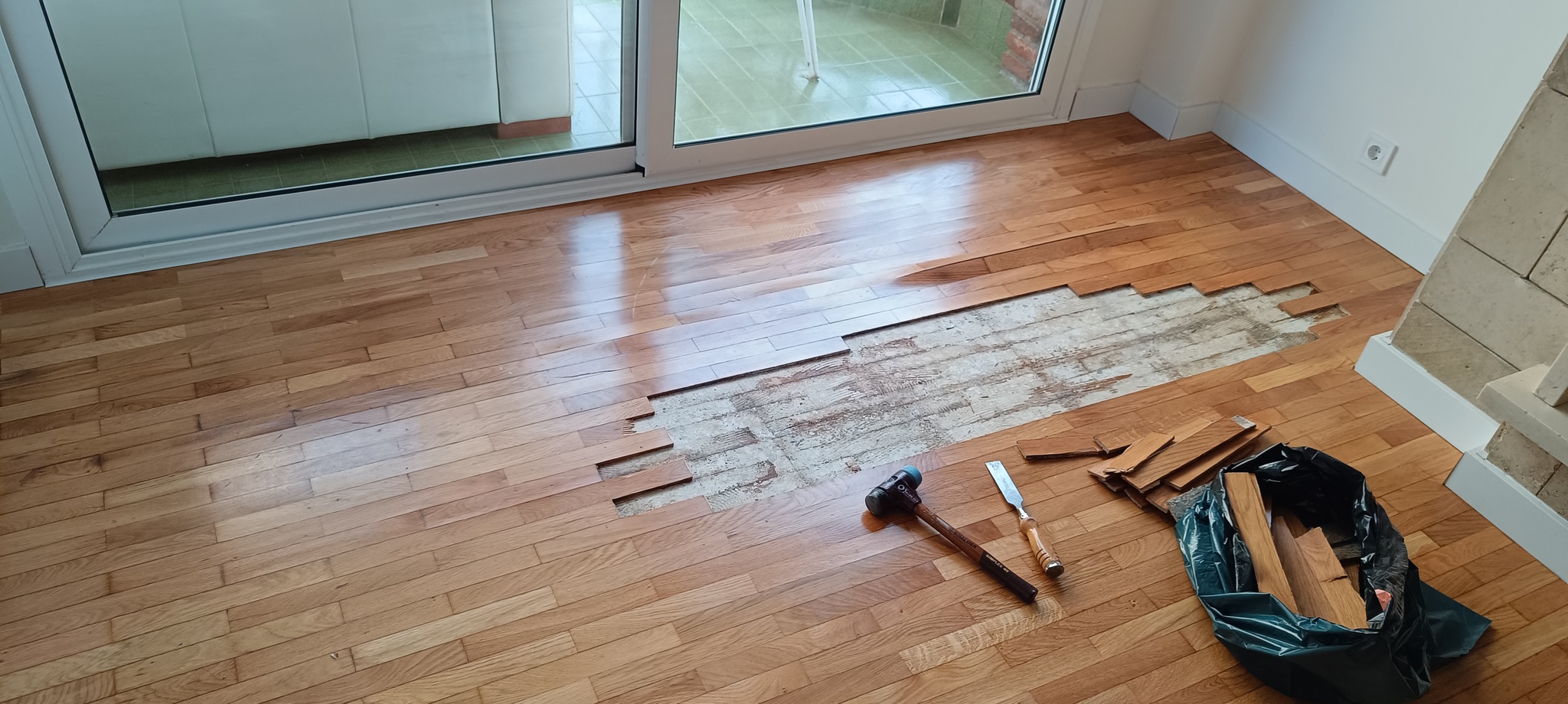 Reparación parquet encolado tablilla roble Barcelona 4