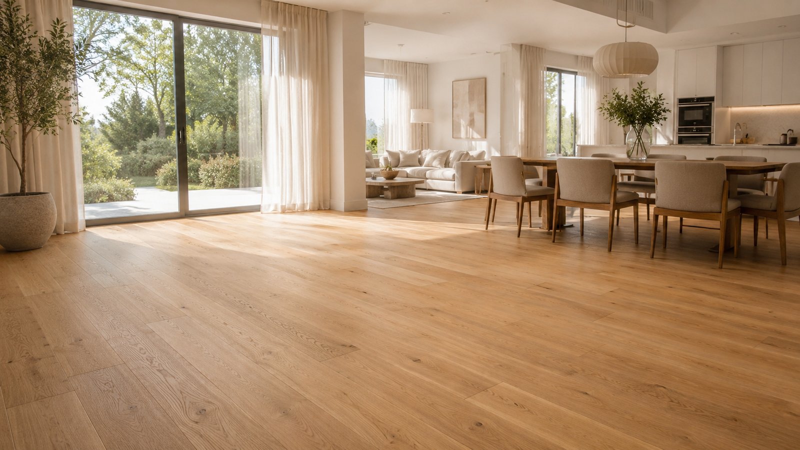 Parquet limpio en una casa